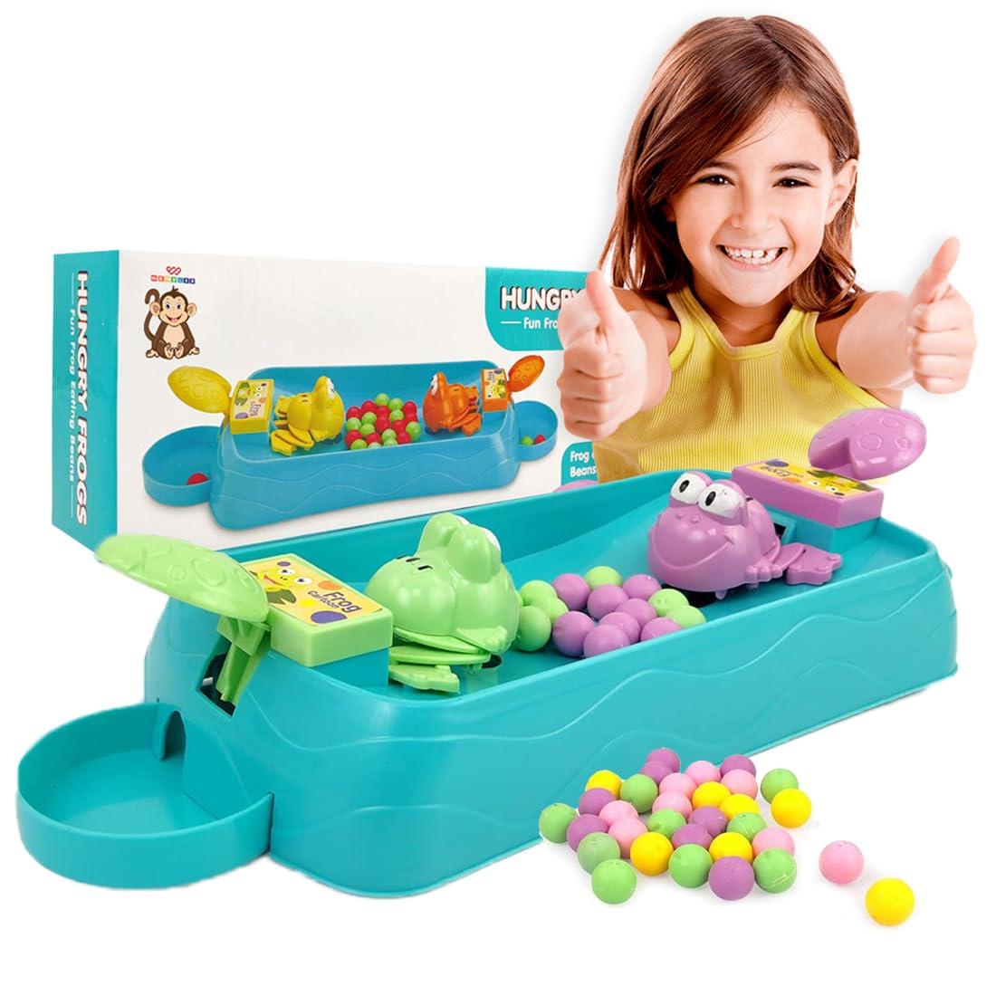Hungry Frog Indoor Game For Kids|Family Board Game |Frog Toys For Kids Activity|4 Player Fun Interactive Frog Eat Beans Game|Proudly Made In India,Multicolor