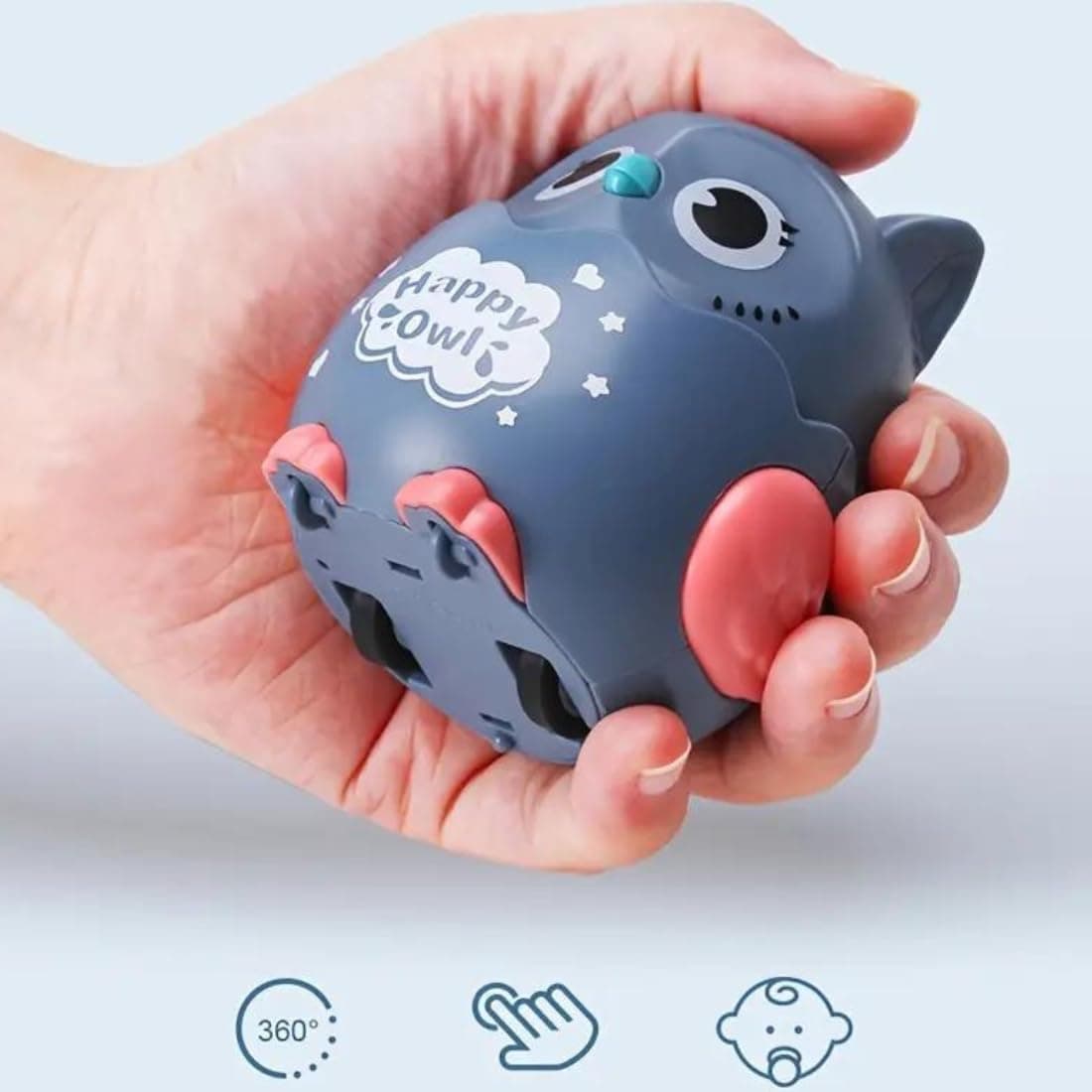 Cute Owl Shaped Press Mechanical Sliding Funny Cat Toy Toys for Kids  - (Owl Forest Pack of 1) — view 2