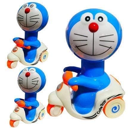 Doraemon Pressure Friction Toddler Car Toy, Push and Go Doraemon Scooter Toy for Kids (Pack of 1)
