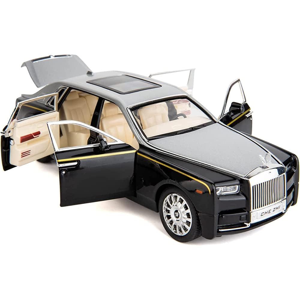 Exclusive Diecast Alloy Metal Pull Back Die-cast Car 1:32 New R R Phantom Diecast Metal Pullback Toy car with Openable Doors & Light,Music Boys for Kids