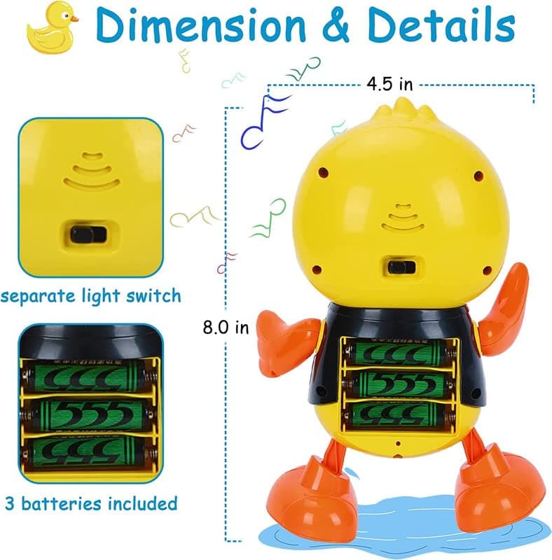 Musical Toys Cute Dancing Gentleman Duck Musical Lighting Doll Interactive Kids Early Educational Battery Operated Toys for Kids — view 2