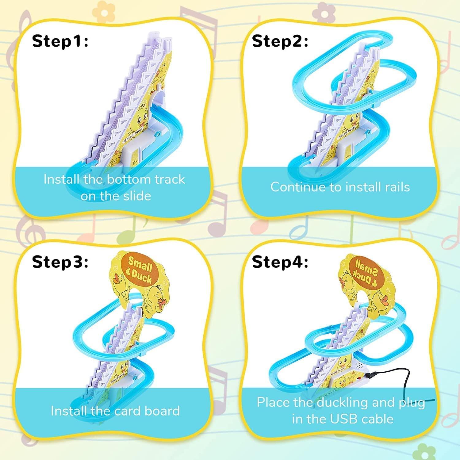 Small Musical Duck Track Set Toys For Kids With 3 Duck