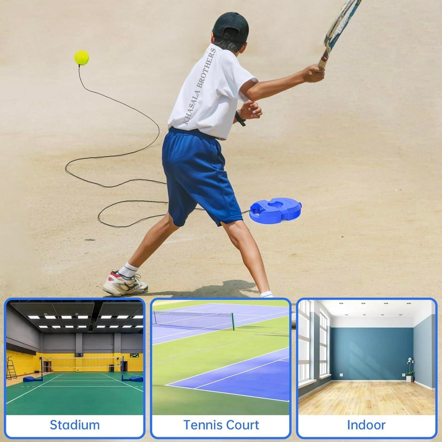 Tennis Trainer Rebound Ball Set, Tennis Balls Solo Tennis Training Equipment, Practice Ball with String, Portable Training Tool for Kids and Adult (Pack of 1 Set)
