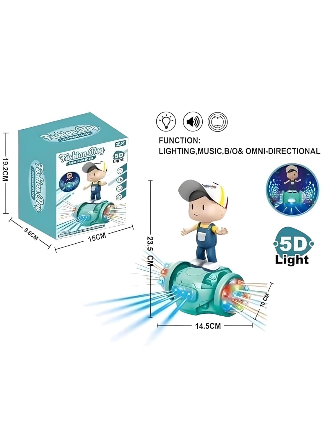 360 Degree Rotating Musical Dancing Fashion Boy with 5D Light & Musical Sound  (Multicolor) — view 2