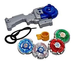Metal Fusion Clash of Speed Top with 4 Blades&1 Launchers in One Pack(Multi Color) (4d Spinning top)