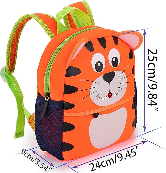 Tiger Toddler Backpack Baby Boys Girls Kindergarten Pre School Bags Cute Neoprene Cartoon Backpacks for Kids — view 2