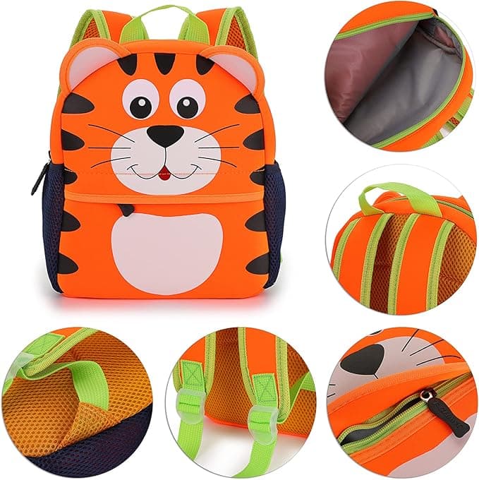 Tiger Toddler Backpack Baby Boys Girls Kindergarten Pre School Bags Cute Neoprene Cartoon Backpacks for Kids — view 3