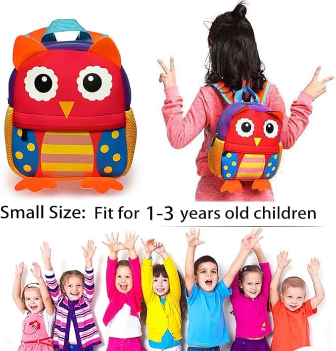 Owl Toddler Backpack Baby Boys Girls Kindergarten Pre School Bags Cute Neoprene Cartoon Backpacks for Kids — view 4