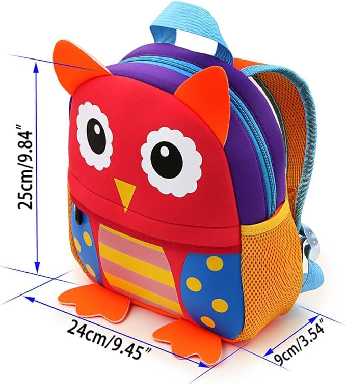 Owl Toddler Backpack Baby Boys Girls Kindergarten Pre School Bags Cute Neoprene Cartoon Backpacks for Kids — view 5