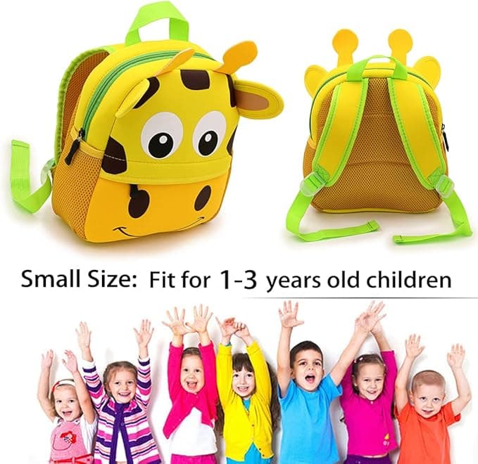 Giraffe Toddler Backpack Baby Boys Girls Kindergarten Pre School Bags Cute Neoprene Cartoon Backpacks for Kids — view 5
