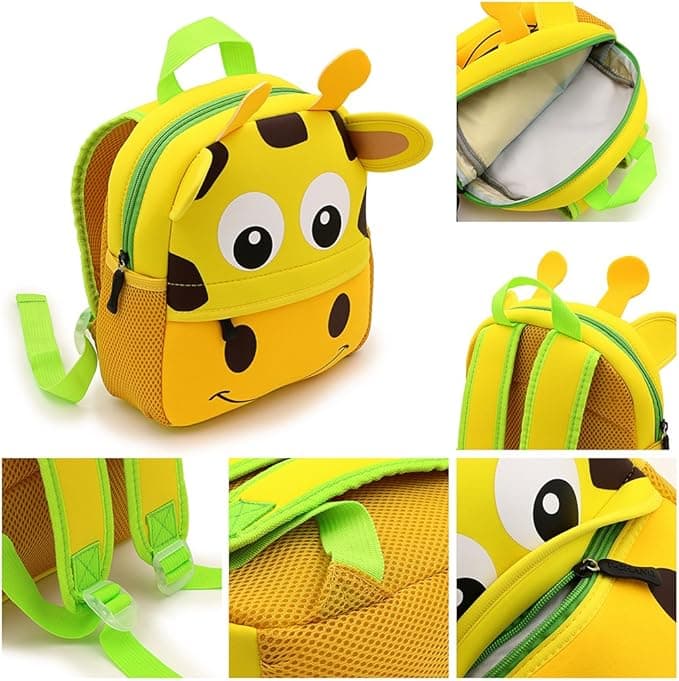 Giraffe Toddler Backpack Baby Boys Girls Kindergarten Pre School Bags Cute Neoprene Cartoon Backpacks for Kids — view 6