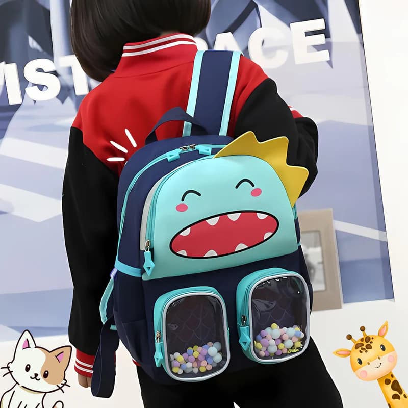 Trendy Cartoon Character Backpack for Kindergarten - Fun, Durable, Spacious with Front Pockets - Yellow — view 3