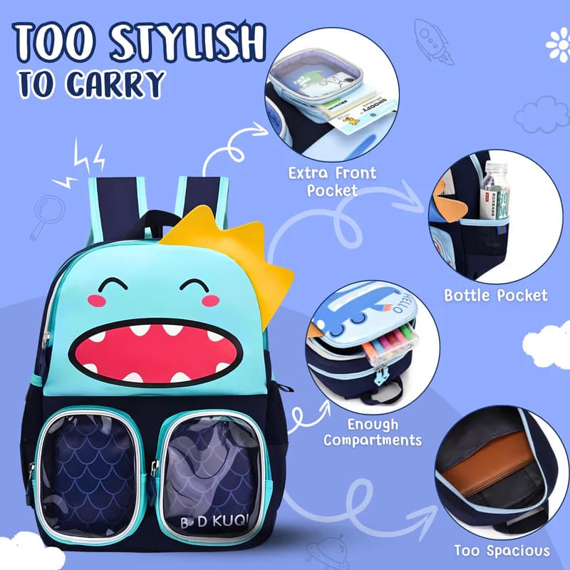 Trendy Cartoon Character Backpack for Kindergarten - Fun, Durable, Spacious with Front Pockets - Yellow — view 4