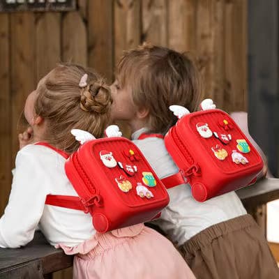 Kids Cute Toddler Mini DIY Premium Backpack - Red Color — view 3