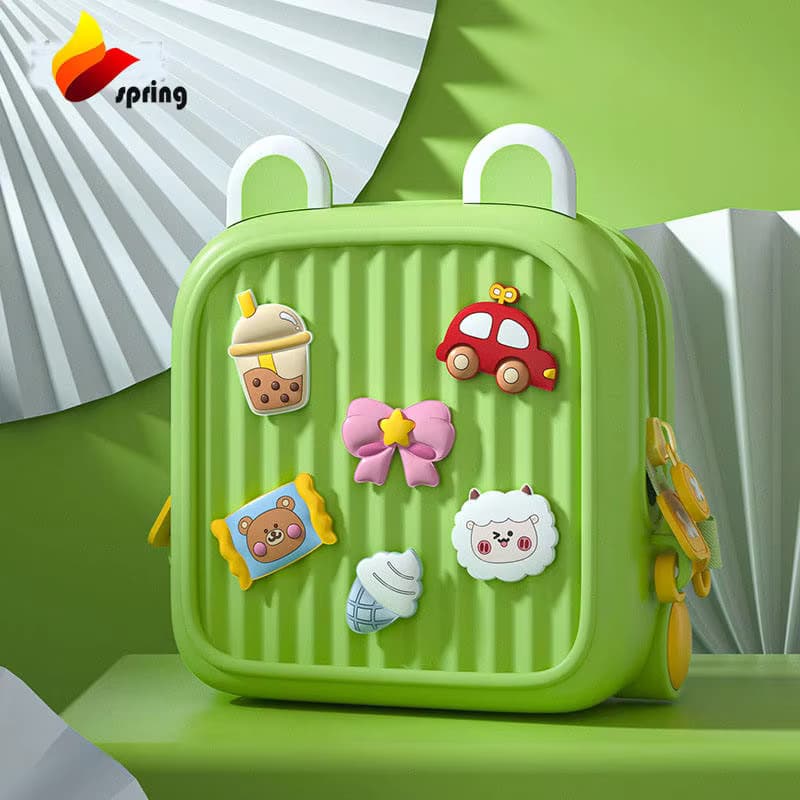 Kids Cute Toddler Mini DIY Premium Backpack - Green Color — view 4