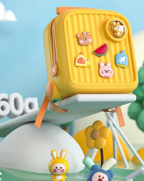 Kids Cute Toddler Mini DIY Premium Backpack - Yellow Color — view 3