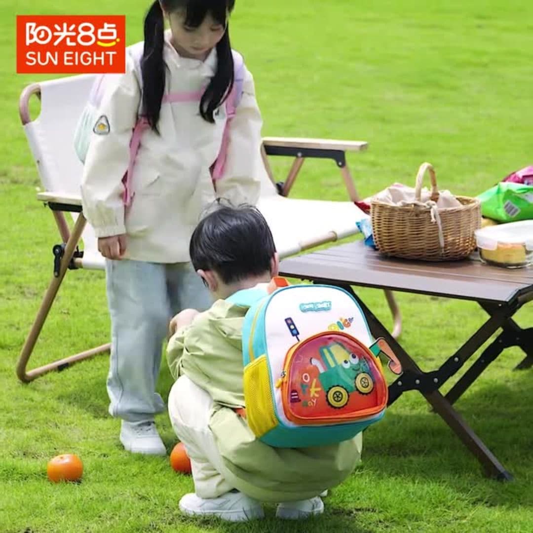 Kids School Bag For 3-6 Years Old Boys and Girls - Car Printed - Orange — view 2