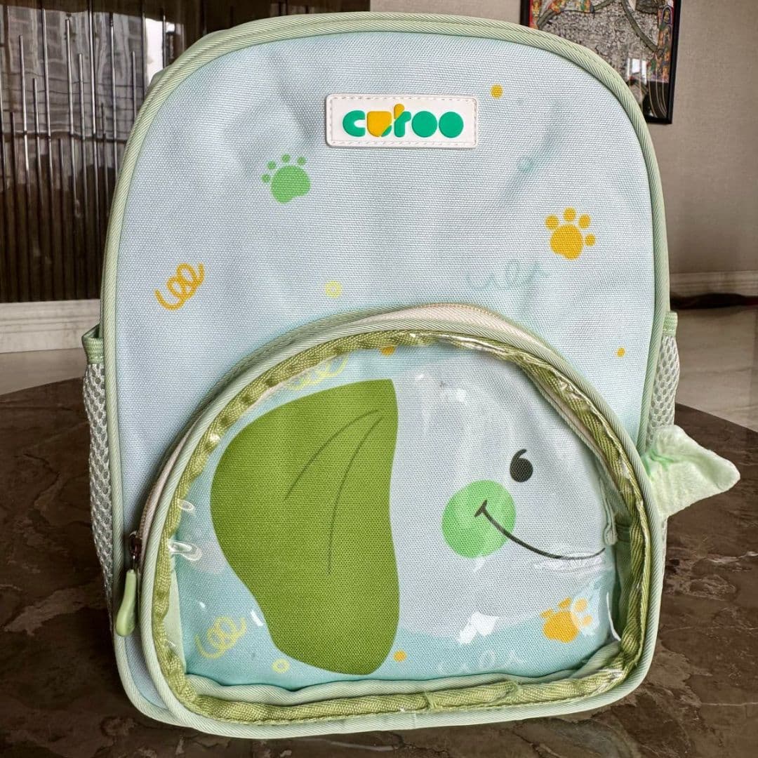Kids School Bag For 3-6 Years Old Boys and Girls - Fish Printed - Light Green — view 2