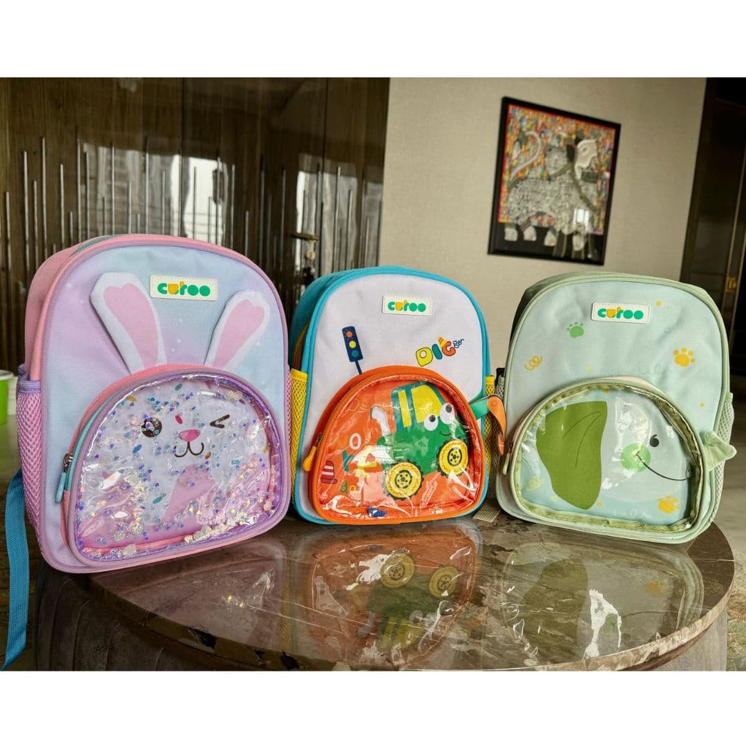 Kids School Bag For 3-6 Years Old Boys and Girls - Fish Printed - Light Green — view 3