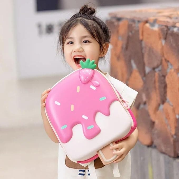 3D Ice Cream Hard Case Bags for Kids Bagpacks for Girls Toddlers for Kindergarten kids - [2 -8 Years] - Mix Color — view 4