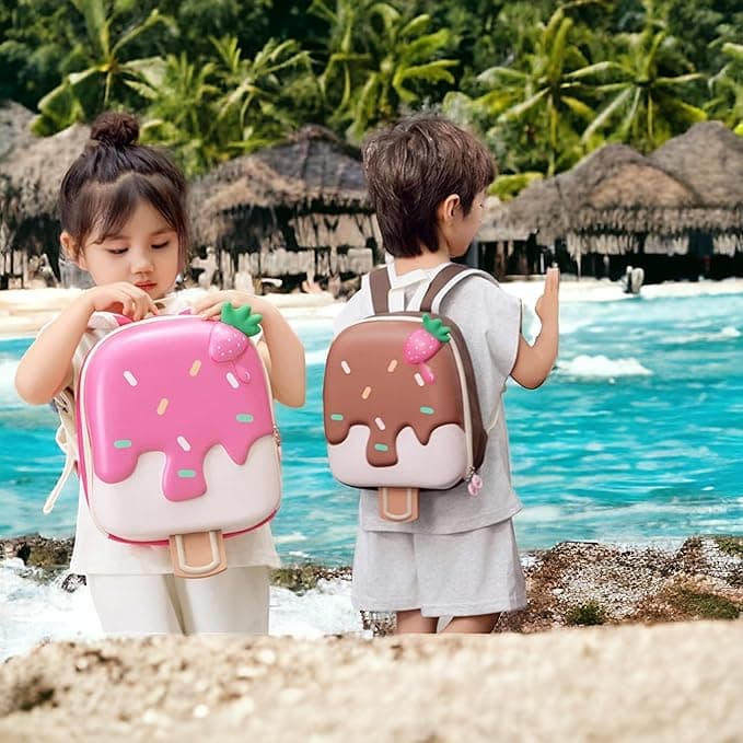 3D Ice Cream Hard Case Bags for Kids Bagpacks for Girls Toddlers for Kindergarten kids - [2 -8 Years] - Mix Color — view 6