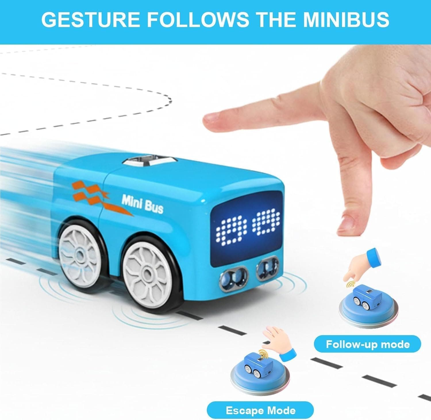 RC Car for Kids with LED Display, Smart Gesture Control, Mini Football Game Toy, Rechargeable Battery, Remote Control Vehicle — view 6