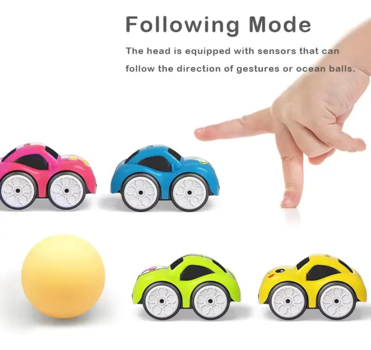 Magic Induction RC Intelligent Sensor Car – 2.4GHz Remote Control Mini Car with Smart Music & LED Lighting, Line Sensing Infrared Following CAr — view 2
