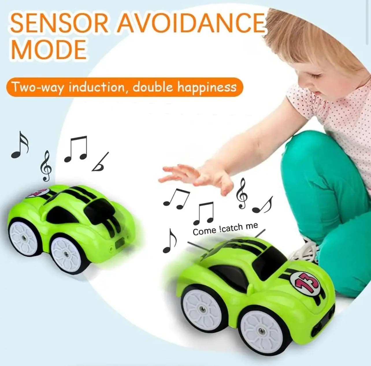 Magic Induction RC Intelligent Sensor Car – 2.4GHz Remote Control Mini Car with Smart Music & LED Lighting, Line Sensing Infrared Following CAr — view 3