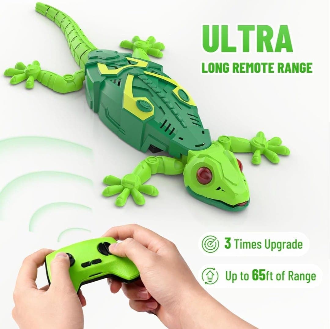 Rechargeable Remote Control Robot Lizard | 360° Rotation, Low Noise, LED Lights | Fun Wall Crawler Prank Toy for Kids Ages 4+ — view 3