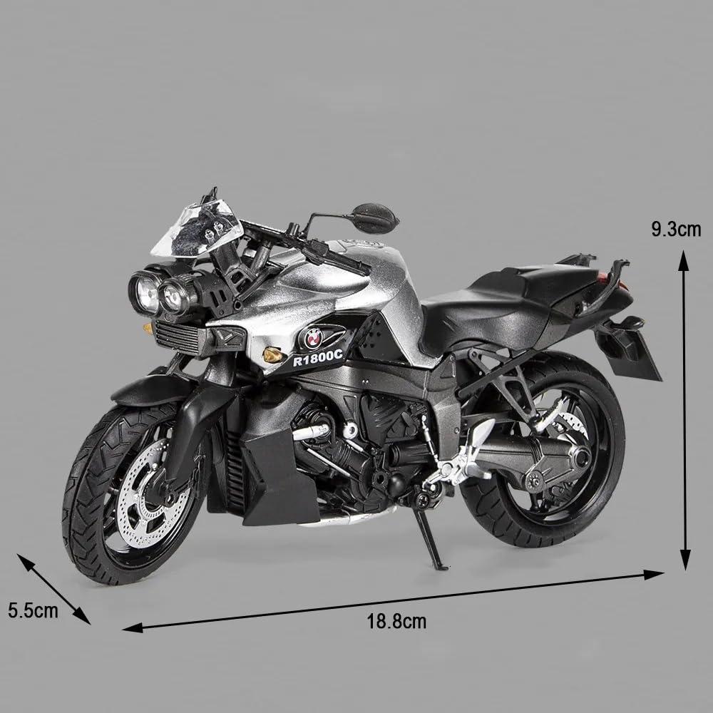 BMW R1800C Die-Cast 1:12 Scale Bike Model with Moving Handle for Kids  (Grey, Red, Pack of: 1)